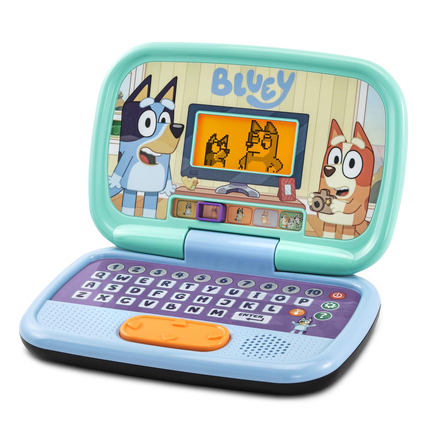 VTech Bluey Game Time Laptop, Interactive Learning Laptop with Pre-School Content, Official Bluey Character Toy for Kids, Letters, Numbers, Music, Gift for Children 3, 4, 5, 6 Years, English Version