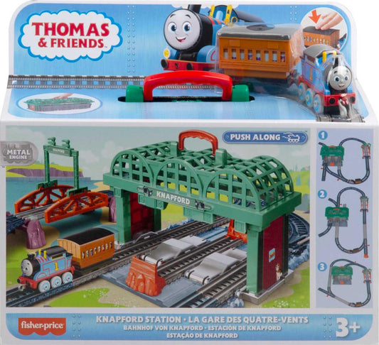 Thomas & Friends Diecast Train & Track Set Knapford Station 2-in-1 Playset & Storage Case for Preschool Kids Ages 3+ Years, HGX63