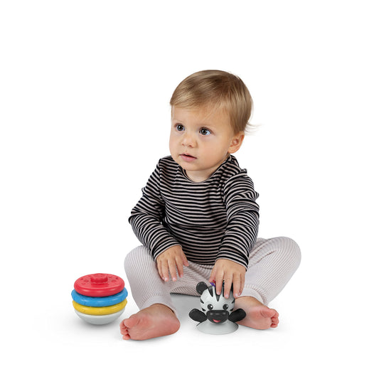 Baby Einstein Stack & Wobble Zen BPA Free Teether Toy for Cause and Effect Learning, Infants Ages 3 Months and up