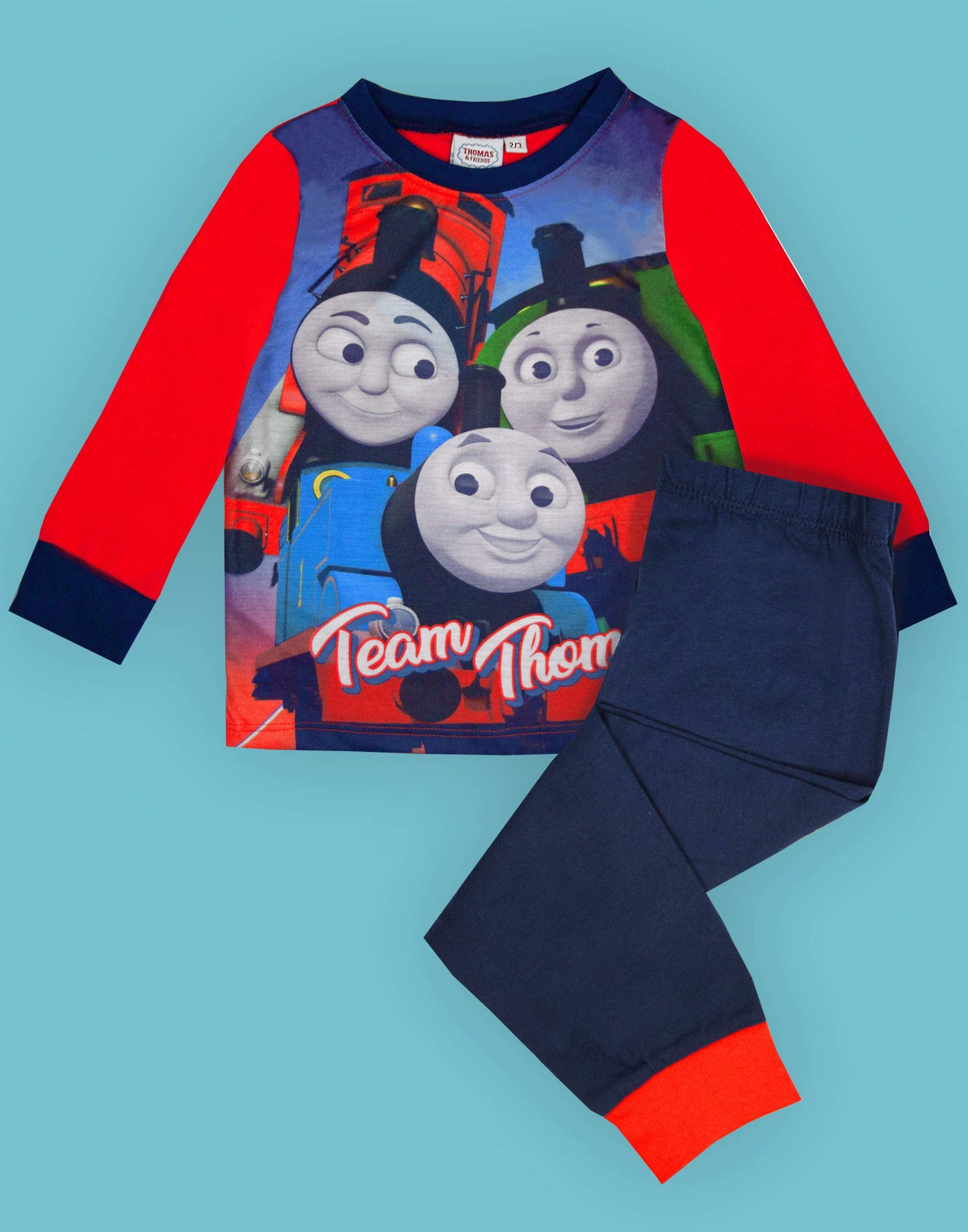 Official Thomas The Tank Engine Boys Long Sleeve Pyjamas PJs Night Wear Multicoloured