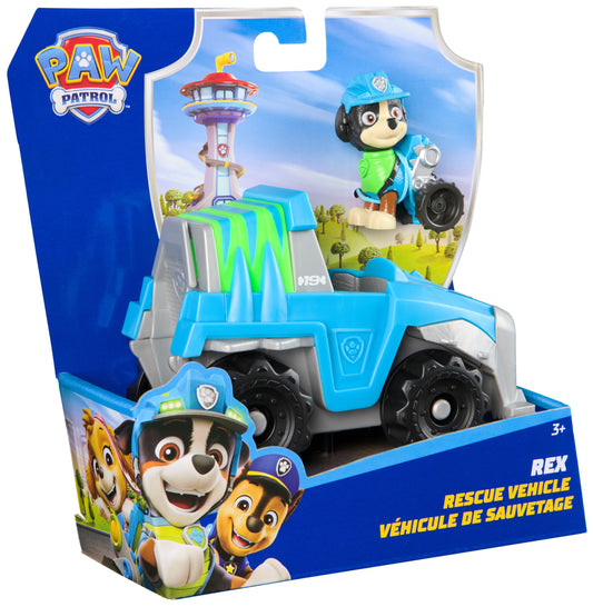 Paw Patrol, Rex’s Dinosaur Rescue Vehicle, Toy Truck with Collectible Action Figure, Sustainably Minded Kids’ Toys for Boys & Girls Aged 3 and Up