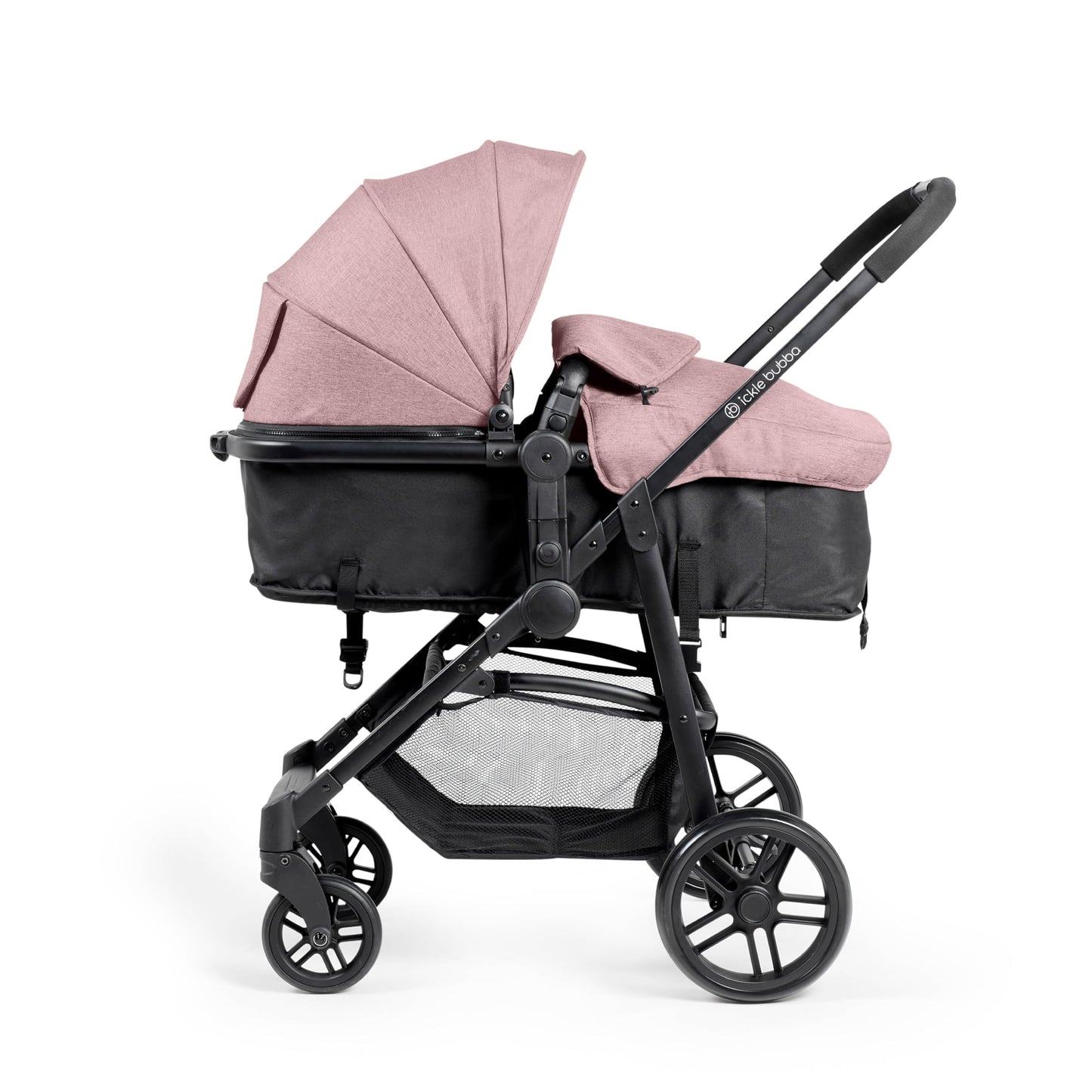 Ickle Bubba Star 2-in-1 Pushchair – Suitable from Birth to 15kg (Approx. 3 Years*), Convertible Seat, One-Hand Fold, UPF 50+ Canopy, Spacious Basket & Durable Wheels (Dusky Pink)