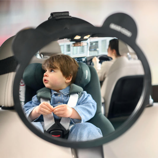 Maxi-Cosi Back Seat Mirror, Car Seat Mirror 360° Adjustable, Wide-Angle View, Easy to Install, Crash Tested and Approved, for Baby, Infant, Toddler and Child, Black