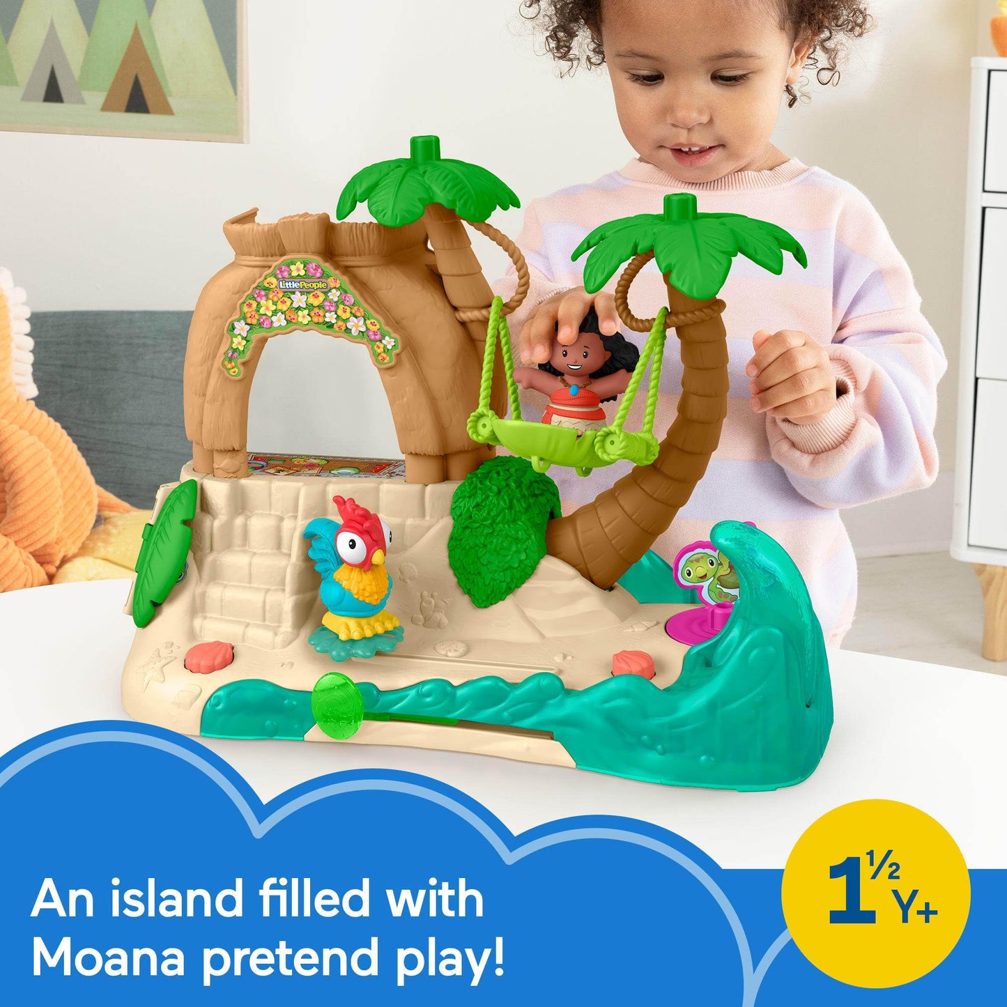 Fisher-Price Little People Toddler Toy Disney Princess Moana Adventure Village Playset with Figures for Pretend Play Kids Ages 18+ Months, JGP44