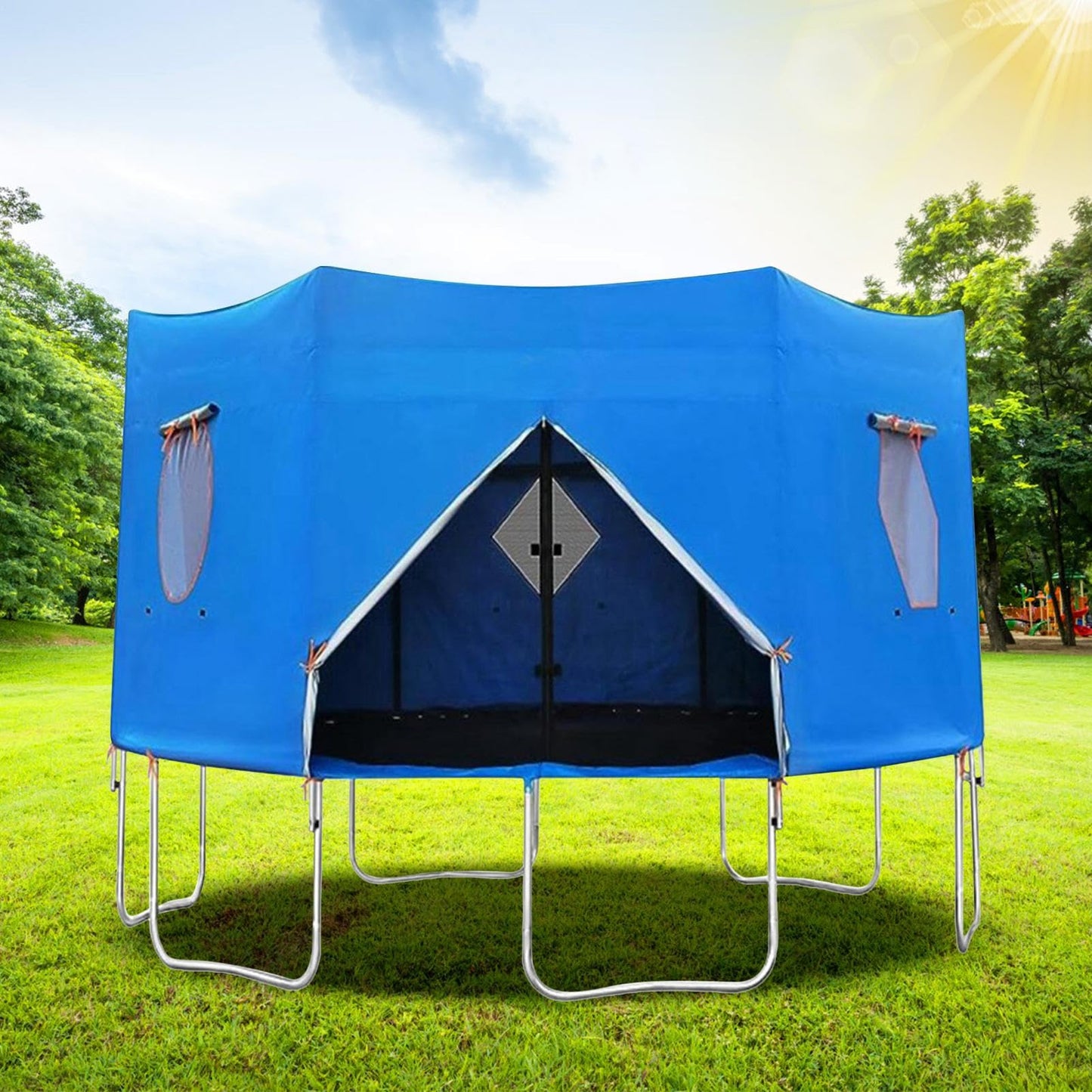 Trampoline Tent Cover - 8ft 10ft 12ft Sun Protection Round Trampolines Shade Top Cover, Anti-tear Trampolines Canopy For Birthday Parties, Camping, Picnics, Oxford Cloth