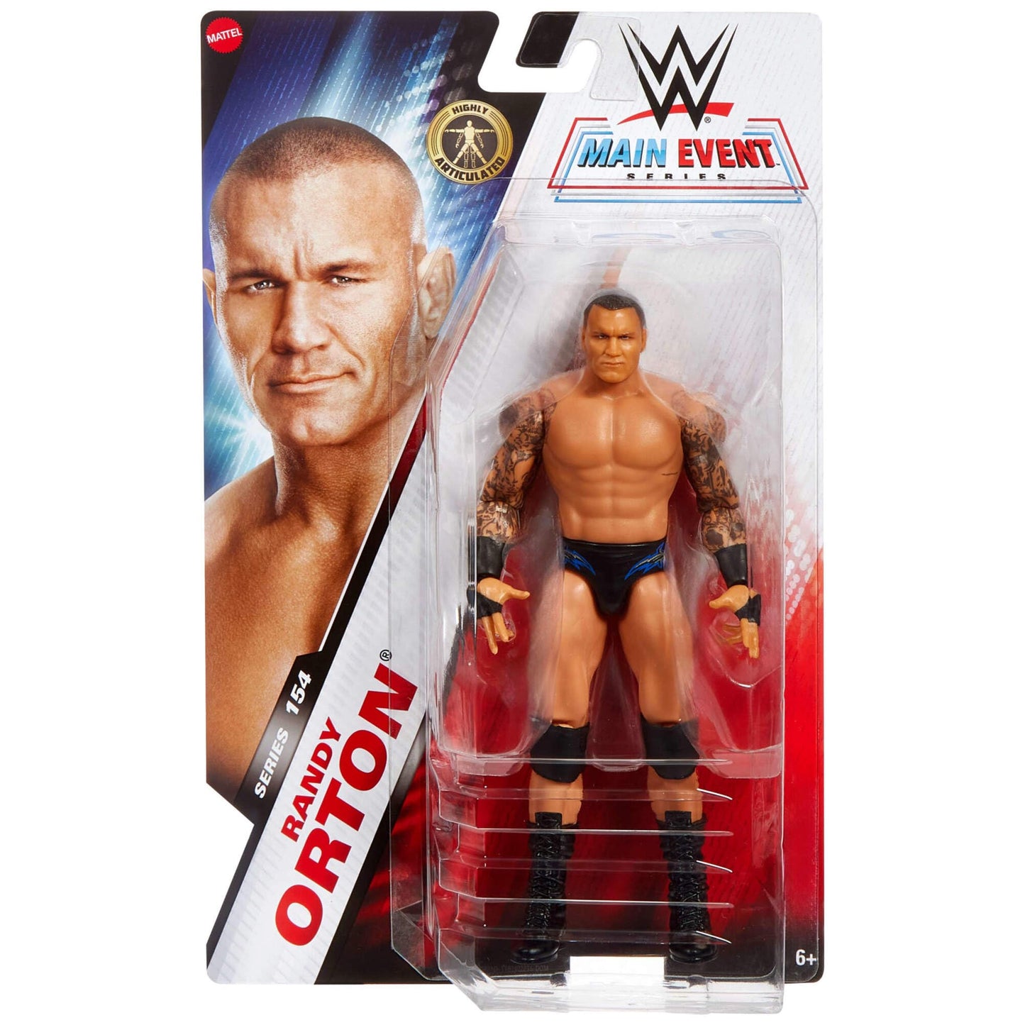 Mattel WWE Randy Orton Action Figure, Main Event Series #154 6-inch Collectible with 10 Articulation Points & Life-Like Look, JCV42