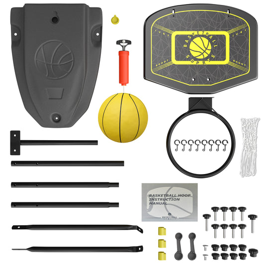 GILIKOKO Kids Basketball Hoop,Adjustable Height 3.6-6.2ft,Basketball Net Kids 3-5,4-8,Outdoor Indoor Toys Gifts for Boys or Girls at age 3 4 5 6 7 8,Steel Frame (Black)