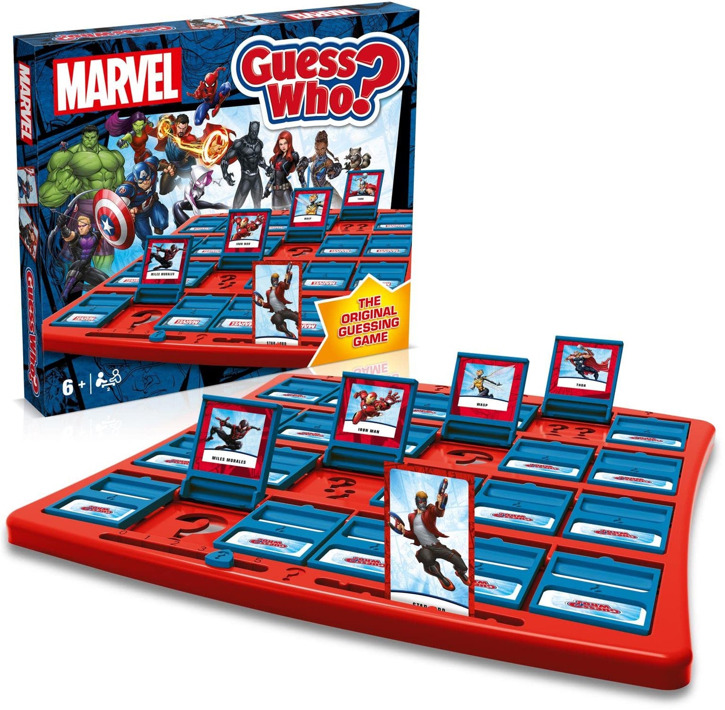Winning Moves Marvel Guess Who? Board Game – Fun Gift for Kids Ages 3+, Featuring Avengers, Guardians of the Galaxy & Wakanda Heroes Like Hulk, Iron Man & Black Widow