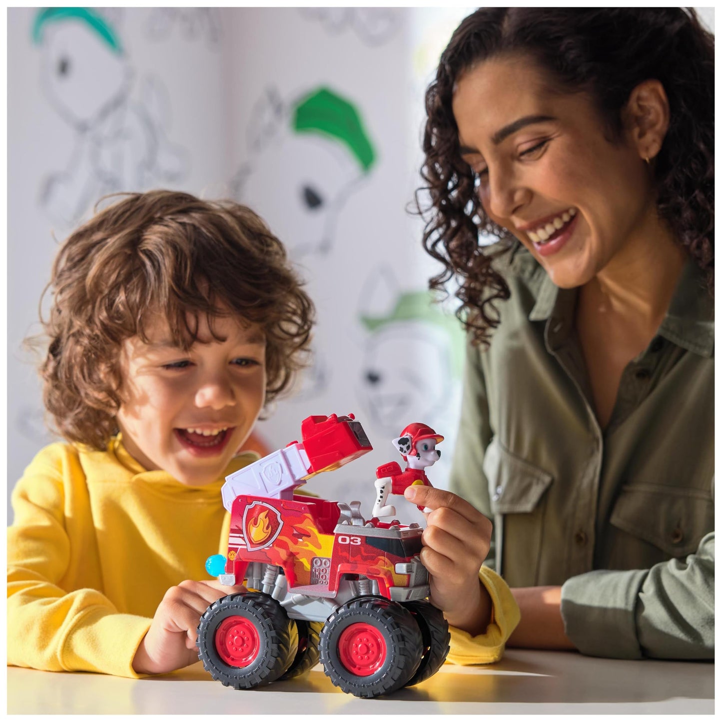 Paw Patrol: Rescue Wheels Marshall’s Fire Engine, Toy Fire Engine with Projectile Launcher and Collectible Action Figure, Kids’ Toys for Boys & Girls Ages 3+
