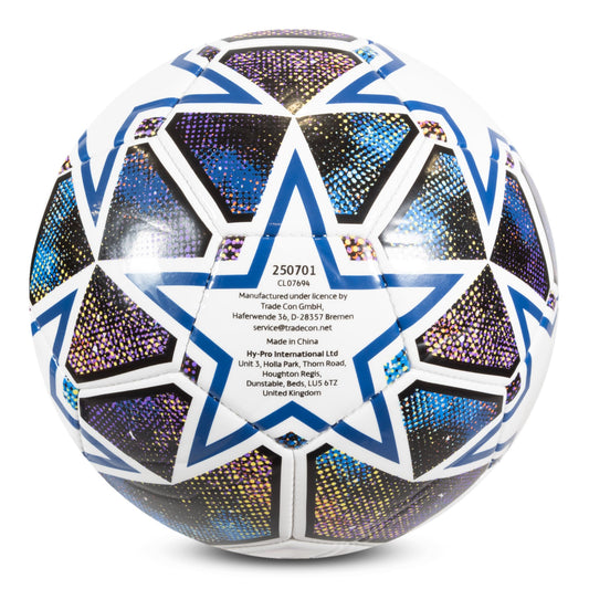Hy-Pro UEFA Champions League Football, Size 5, Officially Licensed, Training, Match, Merchandise, Collectible For Kids and Adults, Great Football Gift Idea, White/Blue/Green