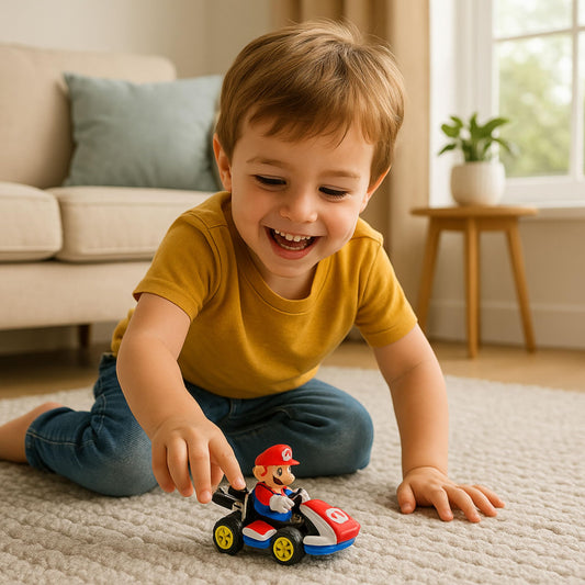 HMIR Mario Kart friction pull-back car toy, official Nintendo wind-up racing car for kids, scale 1:43, battery-free.