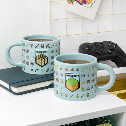 Minecraft Mug, Officially Licensed 400ml Large Ceramic Coffee Cup, Embossed Details, Video Game Merchandise for Gamers & Collectors, Tea, Hot Chocolate