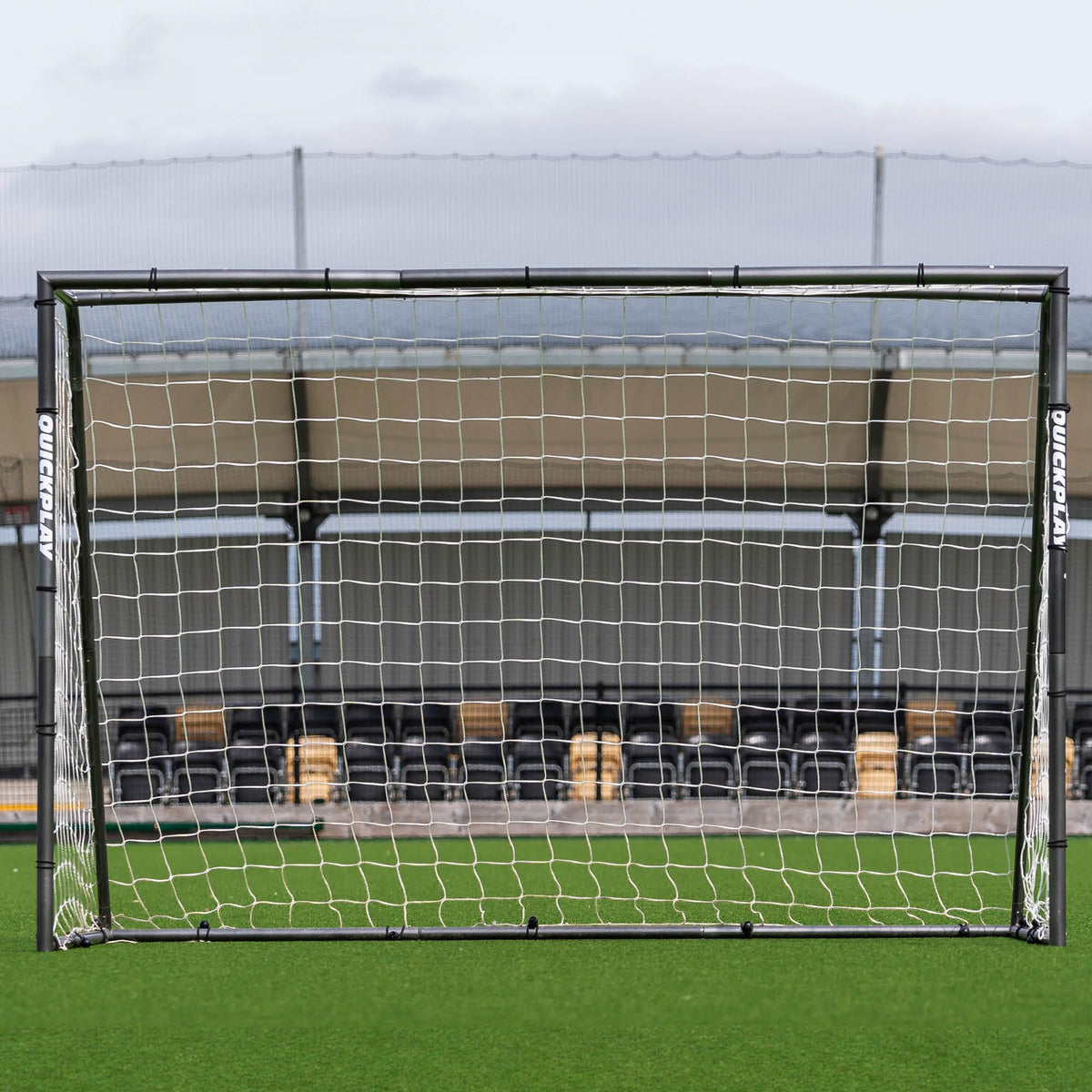 QUICKPLAY GS football goal made of galvanized steel with deep net, weather-resistant, moveable, in regulation size options
