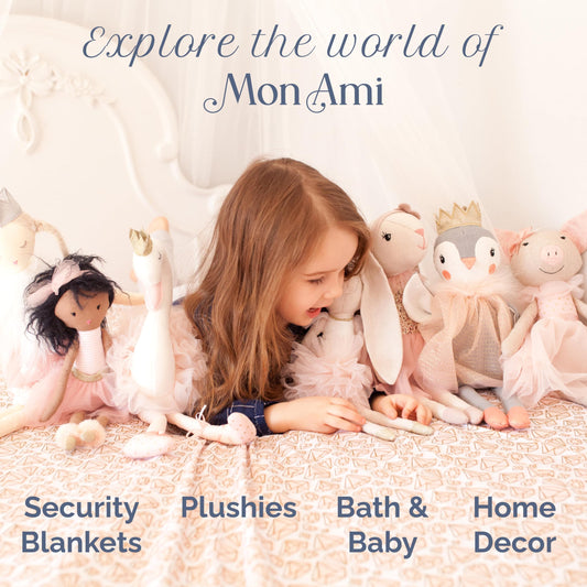 MON AMI Tinsley The Princess Pocket Doll 10"/25 cm | Soft Plushie Toy in Sparkling Dress & Crown | Portable Cuddly Princess Doll for Gifting, Playtime & All Ages