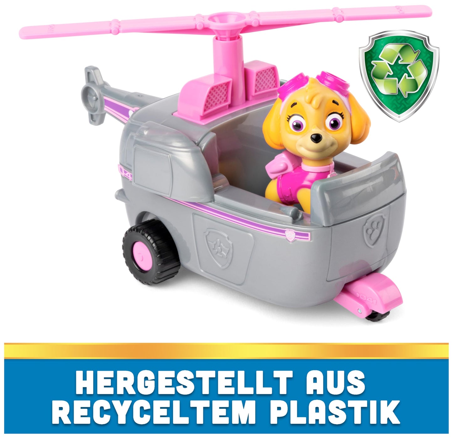 Paw Patrol, Skye’s Helicopter, Toy Vehicle with Collectible Action Figure, Sustainably Minded Kids’ Toys for Boys & Girls Aged 3 and Up