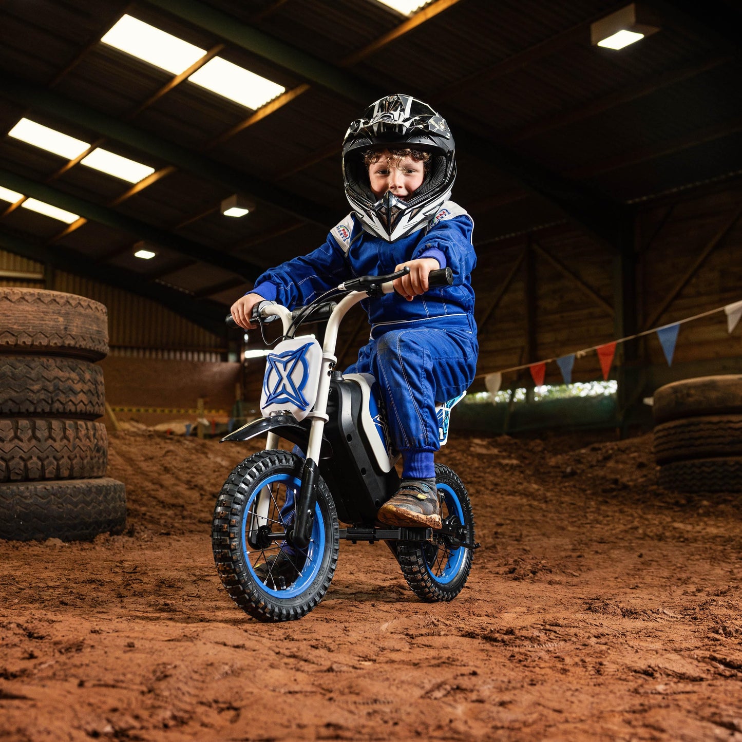 Xootz Cobolt Kids Electric Motorbike, 150W Motor 8/16 km/h Speed Modes, 14.4V Lithium Battery, Handbrake, Padded Seat and Mudguard, Motorcycle Gift For Kids Age 6+
