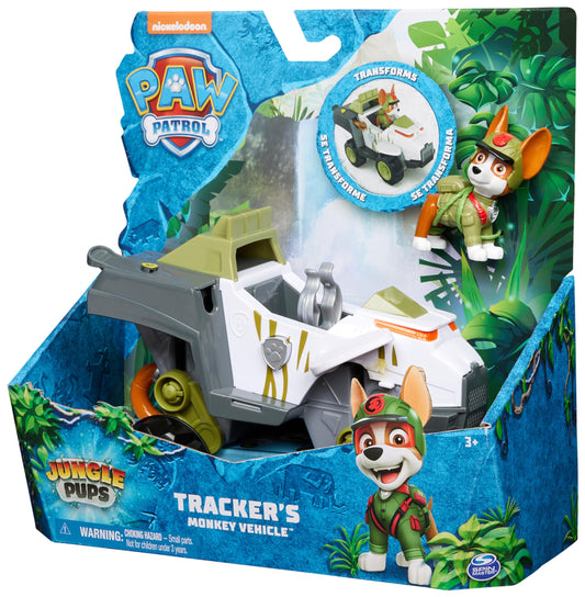 Paw Patrol Jungle Pups, Tracker’s Monkey Vehicle, Toy Truck with Collectible Action Figure, Kids’ Toys for Boys & Girls Aged 3 and Up