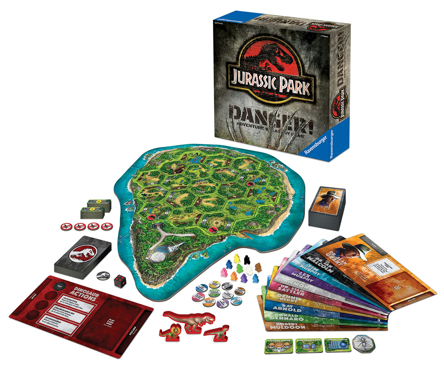 Ravensburger Jurassic Park Danger - Immersive Adventure Strategy Board Game for Families, Kids and Adults Age 10 Years Up - 2 to 5 Players