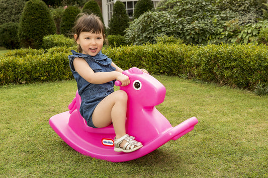 Little Tikes Rocking Horse. Toddler Rocking Toy With Easy Grip Handles and Stable Saddle. Durable, Stable, Kid-Safe Toy For Indoor or Outdoor. Magenta,Aged 18 Months +,26.4 x 28.6 x 48.5 cm