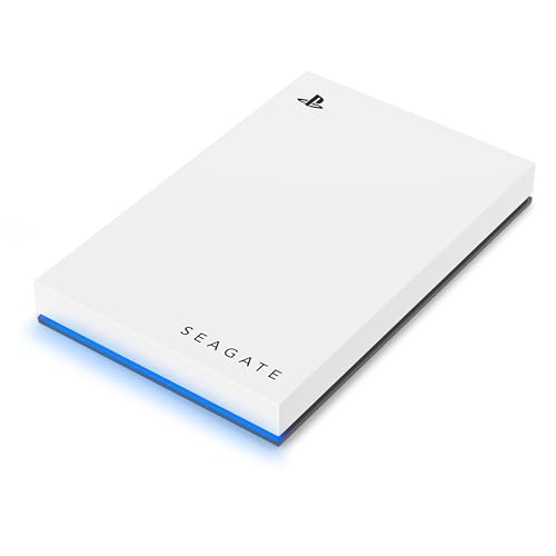 Seagate 5TB Game Drive for PS4 and PS5 with blue LED, external USB 3.0 HDD, officially licensed for PlayStation consoles