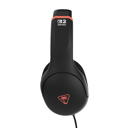 Turtle Beach Airlite Fit wired gaming headset in charcoal black with flip-to-mute mic, over-ear design, for Nintendo Switch models.