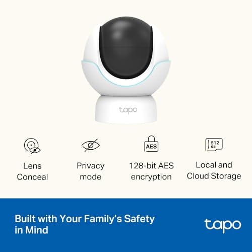 Tapo C840 2K 4MP dual-lens baby monitor with night vision, AI detection, and 360° tracking indoor security camera.