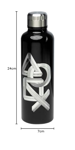 Paladone PlayStation metal water bottle, 480ml stainless steel with PlayStation logo, officially licensed gaming accessory.