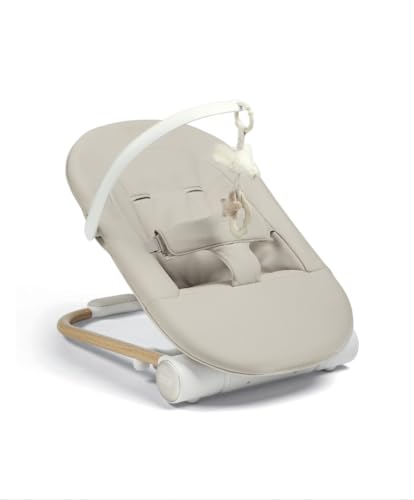 Mamas & Papas Eno Baby Bouncer, One Hand Fold, 2 Recline Positions, Cashmere - 0-6months