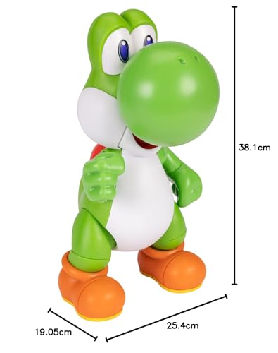 Super Mario Nintendo Yoshi plush toy, 14-inch character with 13 points of articulation, motion-activated sounds and phrases.