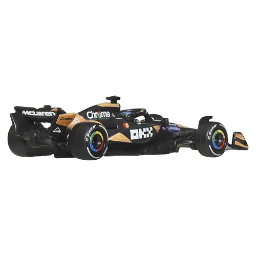 Hot Wheels 1:64 Scale Premium Die-Cast Formula 1 Collectible Toy Race Car with Real Riders Tires & Metal/Metal Body & Chassis (Styles May Vary), JBM11