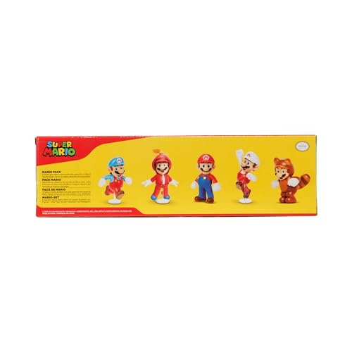 Set of five Nintendo Super Mario figures featuring Mario, each approximately 6.5 cm tall, collectible figures from the Super Mario series.