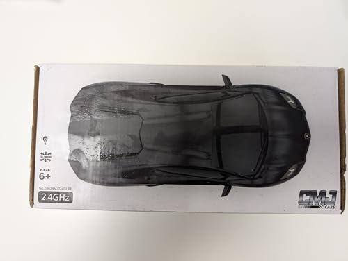 Lamborghini Aventador Official Licensed Remote Control Car with Working Lights, Radio Controlled On Road RC Car 1:24 Scale, 2.4Ghz Matte Black, Great Toys for Boys and Girls