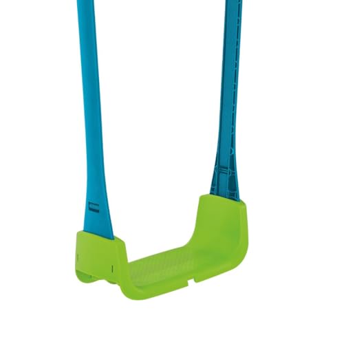Green TP Toys Quadpod 4-in-1 growable toddler swing seat with adjustable ropes and safety strap for outdoor gardens and playgrounds.