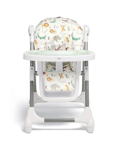 Mamas & Papas Snax, Adjustable Highchair, Reclines, Foldable, Removable Tray, Jungle Alphabet