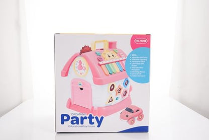 Toddler Toys for 1 2 Year Old Girls: Montessori Educational Toy for 1 Year Old, 6 in 1 Multi-Functional Activity House Baby Toys with Music/Clock/Telephone, Birthday Gifts for 1 2 Year Old Girls Kids