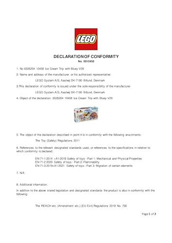 LEGO DUPLO Bluey: Ice Cream Trip with Bluey - Educational Motor Skills Toy for Toddlers, with a Toy Car and Ice Cream Stand, plus 2 Figures incl. Bandit - Gift for 2+ Year Old Girls & Boys - 10458