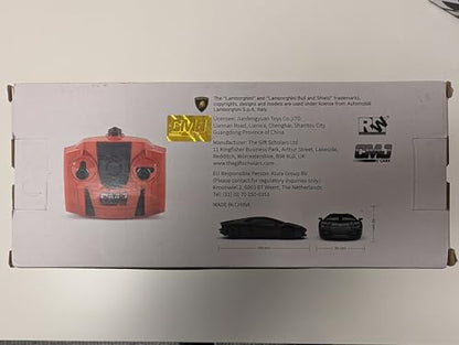Lamborghini Aventador Official Licensed Remote Control Car with Working Lights, Radio Controlled On Road RC Car 1:24 Scale, 2.4Ghz Matte Black, Great Toys for Boys and Girls
