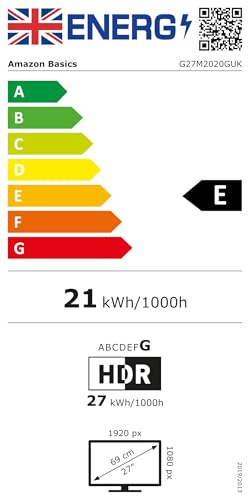 Amazon Basics 27-inch Gaming Monitor, FHD 1080P, 165 Hz, VESA Compatible, Adaptive sync, 1 ms response, Black