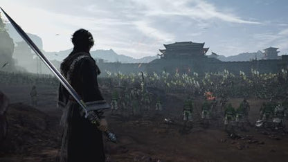 Close-up of Dynasty Warriors: Origins PlayStation 5 game case by KT, featuring cover art and branding.