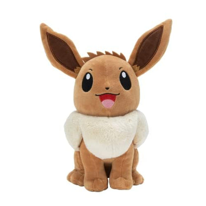 12-inch Pokémon Eevee plush toy featuring soft fabric and authentic details, perfect for collectors and fans.