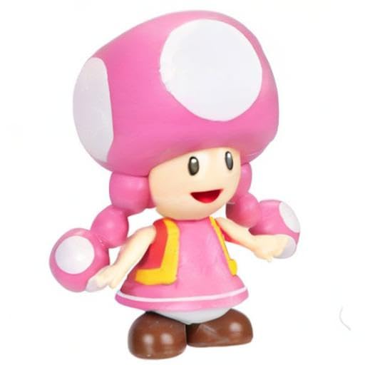 Super Mario World of Nintendo Super Mario Toadette articulated figure, 6.3 cm, detailed plastic toy character for collectors and fans.