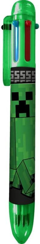 SRVertex Minecraft Multicoloured Pen - 6-in-1 Retractable Ballpoint Pens Rainbow Barrel Novelty Pens Kids Office School Supplies, Students Pen Children Gift 3+ Years