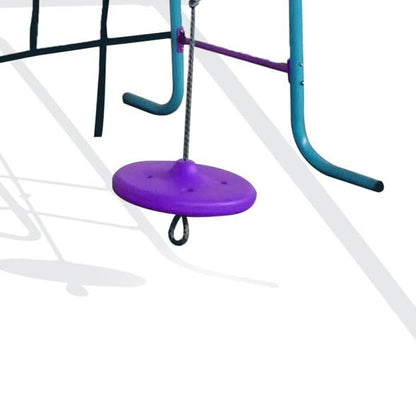 Plum Kids Outdoor Climbing Frame with Monkey Bars, Swing & Cargo Net – Metal Garden Playset for Children Ages 3+ | Durable Fun for Years | Safe & Strong