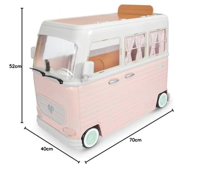 Our Generation 18-inch doll camper playset featuring a toy RV with electronics, perfect for pretend play for ages 3 and up.