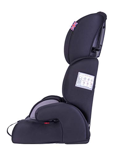 Cozy N Safe Logan Group 1/2/3 Car Seat 9-36kg, 9 Months to 12 Years, 5 Point Harness, Forward Facing, Side Impact Protection, Adjustable Headrest, Lightweight, Child, Toddler Car Seat - Black/Grey