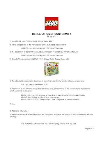 LEGO DUPLO Shape Sorter: Puppy House - Educational Sorting Toy for Toddlers, with Colourful Bricks in Various Shapes - Fine Motor Skill Development Set for 18 Month Old Girls & Boys - 10441