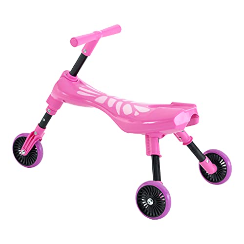 Scuttlebug 3-Wheel Foldable Ride-On Tricycle for 1+ Year Old Boys and Girls, Butterfly Trike, Antennae Handlebar, Develop Your Toddler’s Balance and Motor Skills, Fun with No Surface Scratches