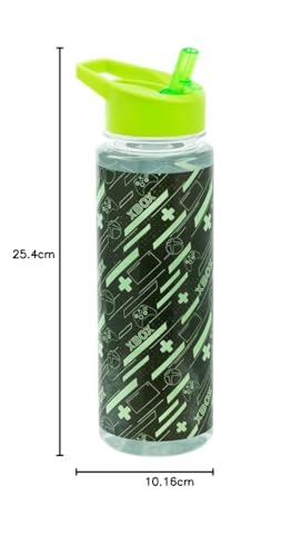 Paladone Xbox color-changing plastic water bottle with straw, 650 ml, multicolor, officially licensed gaming merchandise.