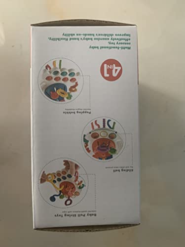 Tbotfip Montessori Toys, Silicone Pull String Activity Toy, Sensory Toys for Toddlers, Travel Toys for Babies, Early Development Baby Toys Fine Motor Skills Toys for 18+ Months