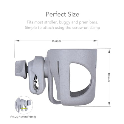 LittleLife Buggy And Pushchair Environmentally-Friendly Wheatgrass Cup Holder for Stroller, Drink and Coffee Cup Holder, Wheatgrass